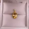 Colgante de citrino plata s925 incrustado en oro simple citrino vibrante colgante para mujer diario versátil tesoro colorido
