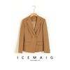 26 Nova Coleção de Início de Primavera Blazer Simples e Estiloso de Botão Slim Fit com Ombro de Ângulo Reto Estilo Francês para Mulheres