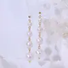 Brincos Longos de Pérola Estilo Exquisito Feminino, Brincos de Nicho, Brincos Simples e Versáteis, Brincos de Luxo Leve e de Alta Qualidade