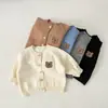 Chaqueta cárdigan de punto estilo coreano para niños, primavera y otoño, tops de manga larga para bebés, suéter de otoño para niños y niñas, ropa para salir