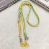 Popular Cordón Cruzado de Doble Extremo con Nudo Tejido de Colores Hecho a Mano, Clip Trasero para Teléfono, Hebilla Metálica, Correa Anticaídas, Cadena para Teléfono