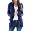Outono e Inverno 2024 Novo Cardigan Feminino Amazon Europeu e Americano Casual Cor Sólida Botão Torcido Suéter Cardigan