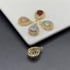 Diamante Borde gota de agua 12 mm fondo puntiagudo corte superficial gota de agua borde de cobre hebilla colgante vintage material de accesorios de joyería DIY