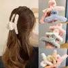 Grampo de Cabelo de Pelúcia Coreano Outono e Inverno Grampo de Cabelo Feminino Coreano Ins Grampo de Tubarão Grampo de Cabelo para Mulheres na Parte de Trás da Cabeça