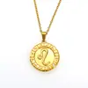 Pingente de Ícone de Signo do Zodíaco Novo Estilo Transfronteiriço Aço Titânio Banhado a Ouro 18K Corrente de Clavícula Colar de Casal Atacado