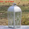 Suporte de Vela Retrô Europeu Lanterna à Prova de Vento Arte em Ferro Oca de Chão Mini Lanterna Estilo Casa Americana Ornamento de Iluminação para Caminho de Pátio