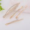 Pin de Celebridad de Internet con Incrustaciones de Oro y Diamantes con Flequillo Pin de Pelo Simple Pin de Borde de Pelo Retiene el Color Galvanizado Joyería DIY Accesorios para Pinzas de Pelo