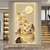Pintura com Luz LED de Alto Padrão Entrada Pintura Decorativa Corredor de Alto Padrão Corredor Pintura Suspensa Mural de Nove Peixes Fábrica de Origem