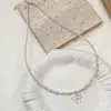 Collar con Lazo de Circonita Estilo Ins Dongdaemun de Corea del Sur Cadena para Clavícula de Perla Lágrima de Sirena de Lujo Accesible Exquisito