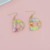 Nuevo llavero con iniciales de corazón rosa en relieve 3D transfronterizo, accesorio para pendientes, colgante DIY hecho a mano para mujer