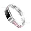Adequado para Fitbit charge2 pulseira de relógio inteligente nova pulseira de liga de zinco de cinco esferas de três fileiras