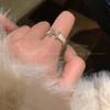 Anel com Letra H Feminino Design de Nicho Ins Esmalte Zircônia Anel de Dedo de Alta Qualidade Celebridade Cibernética Francesa Anel de Dedo Aberto