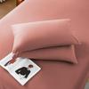 Par de fundas de almohada de algodón lavado de color liso simple, funda de almohada de algodón no puro de 48 cm x 74 cm, funda de almohada con núcleo, 2