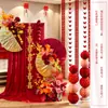 Decoração de Casamento Novo Estilo Chinês Guirlanda com Caractere Dupla Felicidade Parede de Fundo Parede de Fundo de Boas-Vindas para Banquete de Casamento Área para Fotos Suprimentos para Montagem de Ambiente