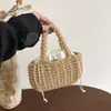 Bolsa de Tricô Novo Estilo, Bolsa de Crochê Totalmente Feita à Mão, Cesta de Legumes de Mão, Bolsa Quadrada Pequena Fofa, Bolsa para Celular, Bolsa de Pulso, Tendência