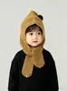 Bufanda de Punto para Niños con Gorro Integrado Otoño e Invierno Gorro Cálido para Protección de Orejas para Niños y Niñas Rayado Estilo Coreano Lindo Gorro de Lana