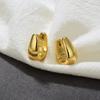 4 Pendientes de Pin para Oreja Femeninos Ovalados Brillantes Trenzados Galvanizados Color Cobre que Conservan el Color Accesorios de Pendientes de Perla Giratorios de Moda