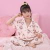 2025 Novo Conjunto de Pijama de Verão para Meninas Manga Curta Calça Comprida Fino Estilo Princesa Meninas Crianças Grandes Roupas de Casa Infantis
