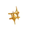 Anillo Abierto de Acero Inoxidable con Estrella Transfronterizo Europeo y Americano para Mujer Anillo Hip Hop Ajustable de Oro de 18K Joyería de Verano 2025