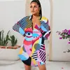 Populares 2025 Europeos y Americanos Amazon Transfronterizos Moda Estampada Tops y Camisas de Longitud Media Sueltas Casuales