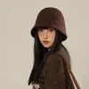 Sombrero de Cubo Sencillo Estilo Coreano Versátil Moda Protector Solar Tejido Sombrero de Pescador para Mujeres en Otoño e Invierno, Elegante y Versátil