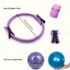 Un Juego de 2 Conjuntos de Pilates y Yoga - Círculo de Fitness de EVA y PVC y Pelota de Yoga Gruesa de 9.84 Pulgadas para Estiramiento Corporal y Ejercicio