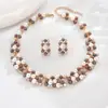 Conjunto Popular Europeu e Americano de Colar de Pérolas Retrô, Acessórios para Festa de Casamento e Banquete Nupcial, Joias Elegantes para Mulheres