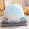 Nueva almohada de dinosaurio de cáscara de huevo, muñeco de peluche, lindo dinosaurio, almohada para bebé, manta para la hora del almuerzo, manta tres en uno