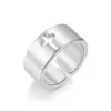 Anillos de Acero de Titanio de Moda Transfronterizos Europeos y Americanos para Hombres, Anillo Abierto Mate Liso Cruzado para Pareja, Joyería al por Mayor
