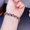 Pulsera de Zafiro Natural Es Toda Plata Fina S925 Incrustada con Precisión Tamaño de la Piedra Principal 4*5mm