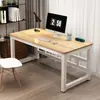 Mesa simples de madeira maciça, mesa de computador, mesa de escrita para estudantes em casa, pequena mesa retangular, bancada de trabalho, mesa de escritório simples