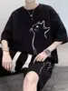 Conjunto casual de dos piezas para hombre de verano: camiseta de manga corta y shorts deportivos tipo jersey de baloncesto, ropa deportiva moderna estilo coreano