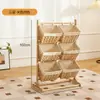 Estantería de Almacenamiento de Madera Maciza Gabinete de Almacenamiento para Snacks Estantería para Almacenamiento de Artículos Varios para Dormitorio Sala de Estar Estantería de Exhibición de Piso de Múltiples Capas