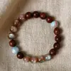 Pulseira Circular Única de Sândalo Verde Natural com Design em Madeira de Sândalo e Banhado a Ouro, Pulseira de Contas de Oração Budista Unissex, Joia Colecionável no Atacado