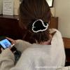 Otoño e invierno nuevo terciopelo perla francés anillo para el cabello de intestino grueso de alta gama cuerda para el cabello bola de cola de caballo adorno para la cabeza mujeres