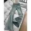 Jeans Feminino Americano Micro La Plus Size Cheinha 2025 Novas Calças Femininas Slim Elásticas Calças Flare