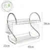 Estante de Secado para Fregadero de Cocina Doble Capa Forma de S Estante de Almacenamiento de Platos Estante de Secado Gabinete Tazón y Palillos Caja de Almacenamiento Almacenamiento en Encimera