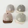 Gorros para Bebés Niños y Niñas, Estilo Béisbol Ala Suave Primavera y Otoño Cuadros Casual Elegante Estilo Primavera Gorros para Bebés
