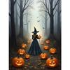 Pintura sin marco de Bruja Murciélago Casa Embrujada de Halloween Transfronteriza Pintura Decorativa para Sala de Estar Mural Más Vendido en Amazon Directo del Fabricante