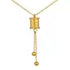 Collar de Cadena para Clavícula de Acero Inoxidable con Baño de Oro Real, Estilo Minimalista de Cintura Delgada con Borla, Popular en Internet, Accesorio
