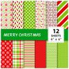 Compra Direta Transfronteiriça 12 Folhas/Pacote Pacote de Materiais para Diário Mais Vendido Papel de Material Floral de Natal Suprimentos para Scrapbooking e Cartões