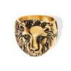 Anillo de acero inoxidable para hombre con diseño de cabeza de león feroz e imponente, disponible al por mayor en Amazon.