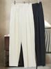 Pantalones Rectos Anchos de Pierna Simples Estilo Coreano para Commuter de Primavera, Sueltos y Crujientes, Pantalones Casuales Ajustados para Mujer
