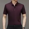 Camisa de Manga Corta de Seda de Hielo para Hombre de TikTok Sin Marcas Verano 2023 Color Sólido Casual de Negocios Camisa Delgada Ropa para Hombre