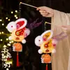 Linterna del Festival de Mediados de Otoño Tejido de Bambú Linterna Conejo de Jade Volador Kit de Manualidades DIY para Niños Linterna de Conejo Portátil Estilo Antiguo