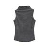 Estilo Coreano Chica Sexy Ajustado Rayado en Contraste Cuello Medio Alto Sin Mangas Chaleco Top de Verano para Mujer Elástico Ajustado Hombro Tirantes