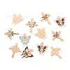 Colgante de aleación para accesorios de joyería esmaltada personalizados con forma de Cruz de Mariposa, cadena para teléfono, llavero, hecho a mano