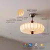 Lámpara de araña para dormitorio estilo francés medio, estilo japonés retro, tela, estilo Nanyang, lámpara para sala de estudio, calabaza romántica, lámpara para dormitorio principal