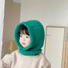 Sombrero de cuello de punto estilo celebridad de Internet coreano ins para mujer, versátil, todo en uno, sombrero de cuello cálido que cubre las orejas