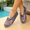 Zapatos Mary Jane de malla hueca plana transfronterizos europeos y americanos, zapatos de mujer de suela blanda talla grande, venta al por mayor talla grande